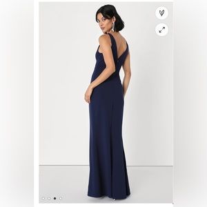 Lulu’s Melora Navy Blue Sleeveless Maxi Dress For Sale!